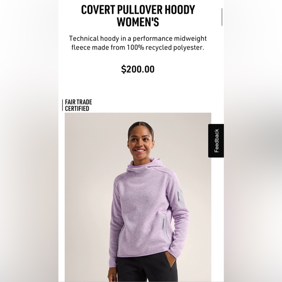 NWT Arc’teryx Covert fleece pullover hoody - Picture 2 of 2